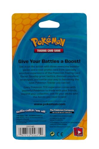 Pokemon TCG: 3 Booster Packs & 1 Random Foil | Includes 3 Blister Packs of Random Cards & 1 Individually Packed Holofoil Promo Card, 097712556710