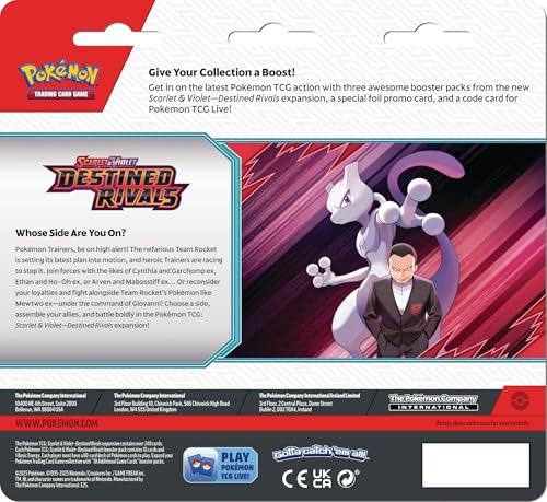 Pokemon TCG: Scarlet & Violet - Destined Rivals 3-Pack Blister – Kangaskhan (3 Booster Packs & 1 Foil Promo Card)