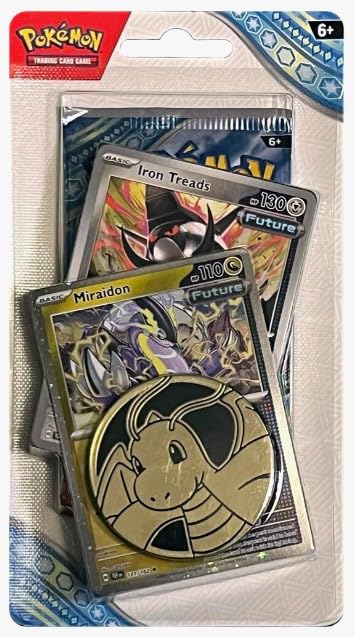 Pokemon Trading Card Game TCG Scarlet & Violet Stellar Crown Premium Checklane Booster Pack with Coin and 2 Promo Cards (1 Pack) (Miraidon and Iron Treads)