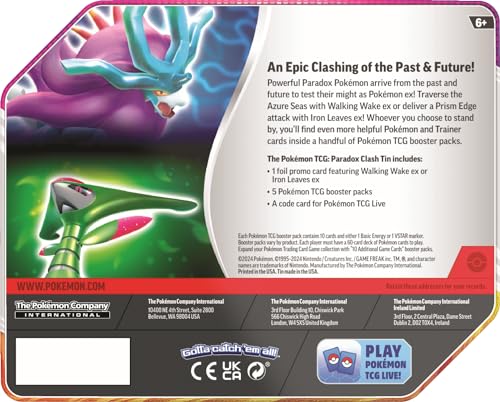 Pokemon TCG: Paradox Clash TIN: Iron Leaves EX OR Walking Wake EX