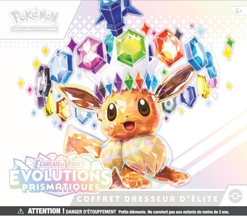 Pokemon Scarlet & Purple Elite Trainer Set - Prismatic Evolutions of The Pokemon TCG (1 Fully Illustrated Promo Card, 9 Booster Packs & Premium Game Accessories)