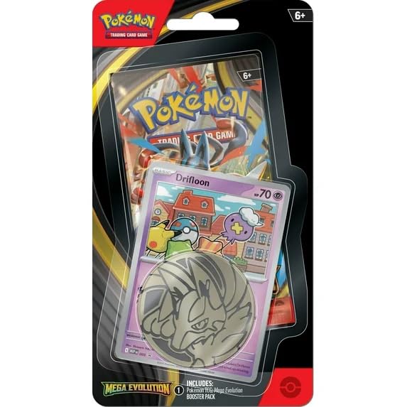 Pokemon Mega Evolution Drifloon Checklane Blister Pack (1 Booster Pack, Drifloon Promo Card & Coin)