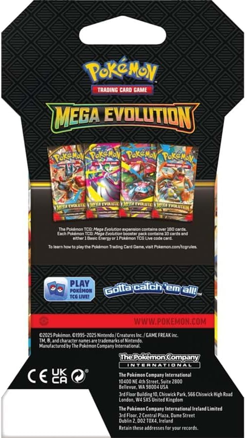 Pokemon Trading Card Game TCG: Mega Evolution 8 Sleeved Booster Packs - 80 Cards