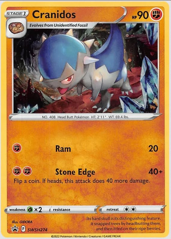 Pokemon TCG: Silver Tempest - Checklane Blister Pack (Cranidos)