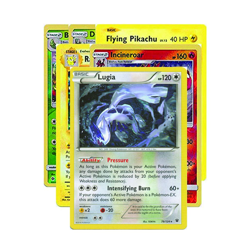 Pokemon EX Guaranteed With Booster Pack, 6 Rare Cards, 5 Reverse Holo, 20 Regular Pokemon, Deck Box and Top Cut Central Exclusive Dice