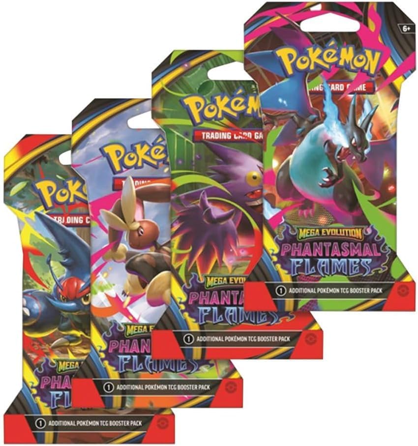 Pokemon Trading Card Game TCG: Mega Evolution Phantasmal Flames 8 Sleeved Booster Packs - 80 Cards