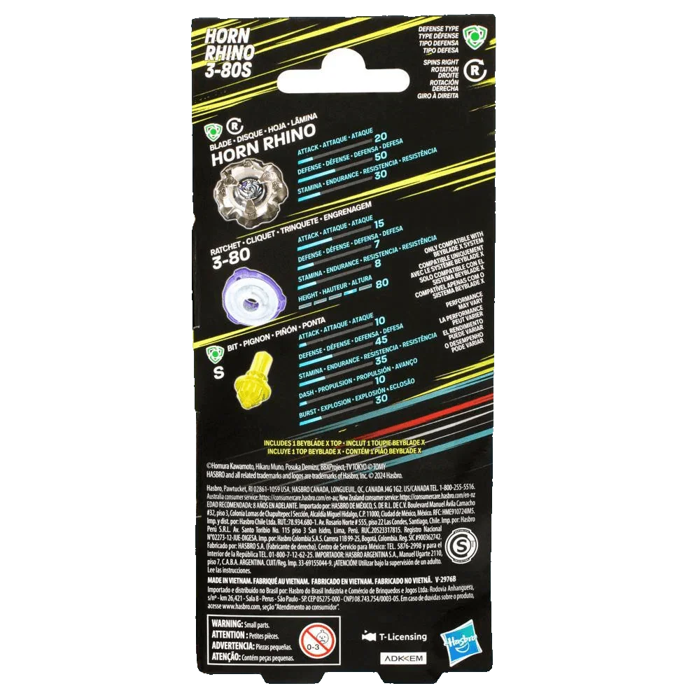 Beyblade X - Booster Pack Set - Horn Rhino 3-80S
