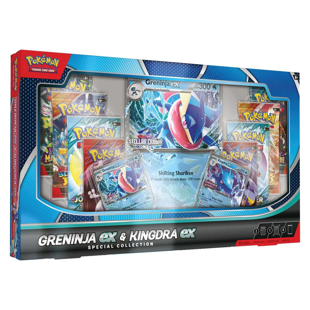 Pokemon TCG Greninja EX & Kingdra EX Special Collection Box - 8 Packs, Promo Cards