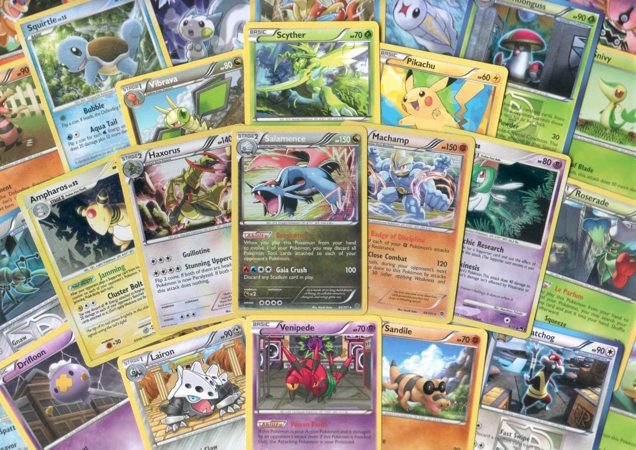 Pokemon TCG: 150 Assorted Pokemon Card Lot with Foils - Free Bonus Collector's Tin Included!