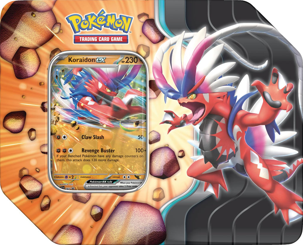 Pokemon TCG: Slashing Legends Tin - Koraidon ex - 5 Packs, Promo Card