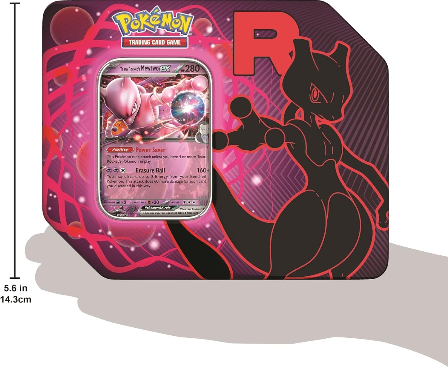 Pokemon Trading Card Game Team Rocket Collector Tin with 5 Booster Packs and Promo Card (Mewtwo)