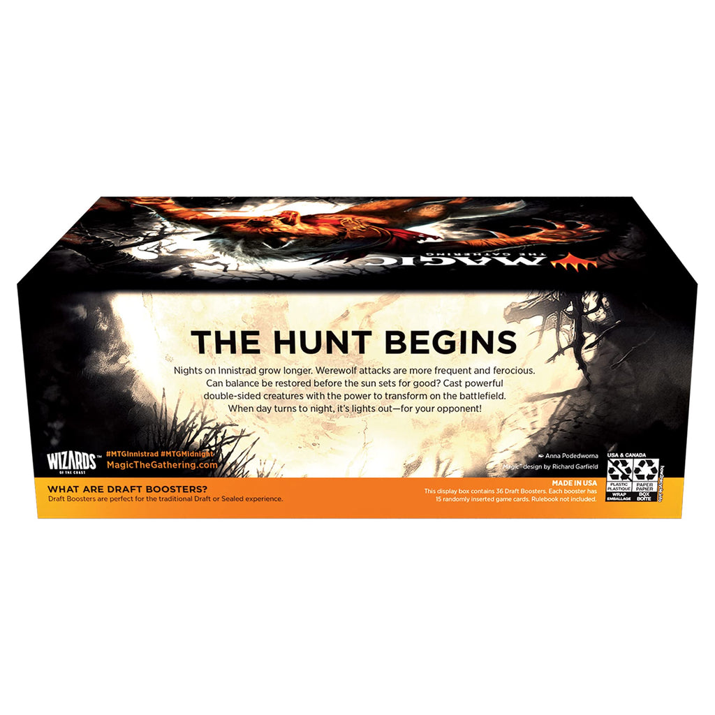 Magic: The Gathering Innistrad: Midnight Hunt Draft Booster Box | 36 Packs (540 Magic Cards)