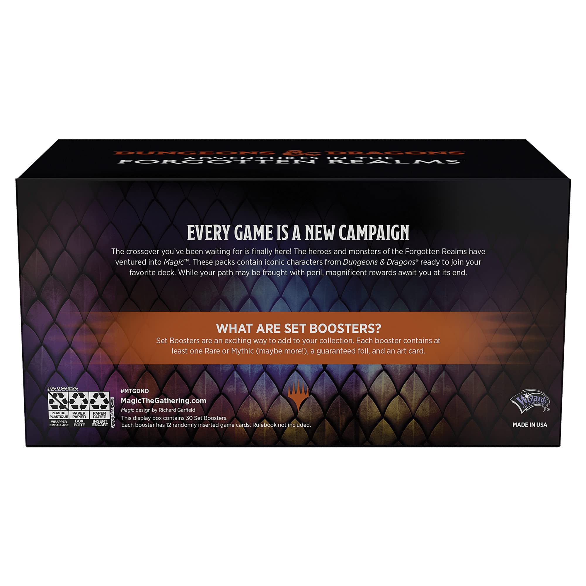Magic: The Gathering Adventures in The Forgotten Realms Set Booster Box, 30 Packs, for ages 13+