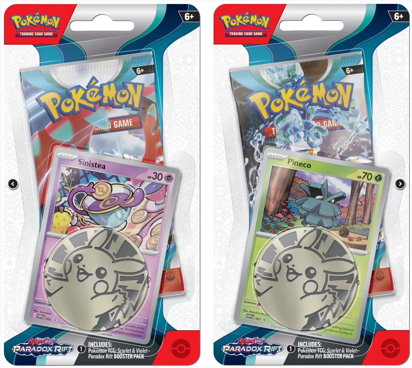 Pokemon TCG: Scarlet & Violet - Paradox Rift - Checklane Blister Pack (Random, Pineco OR Sinistea)