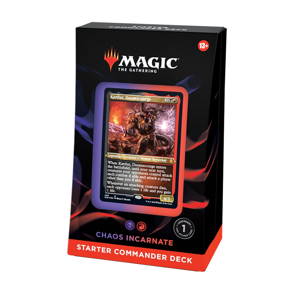 Magic: The Gathering Starter Commander Deck - Chaos Incarnate (Black-Red) | Ready-to-Play Deck for Beginners and Fans | Ages 13+ | Collectible Card Games
