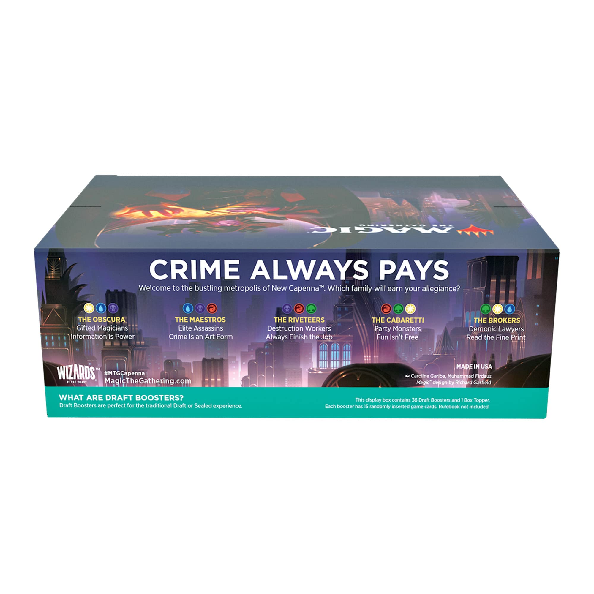 Magic: The Gathering Streets of New Capenna Draft Booster Box | 36 Packs + 1 Box Topper (541 Magic Cards)