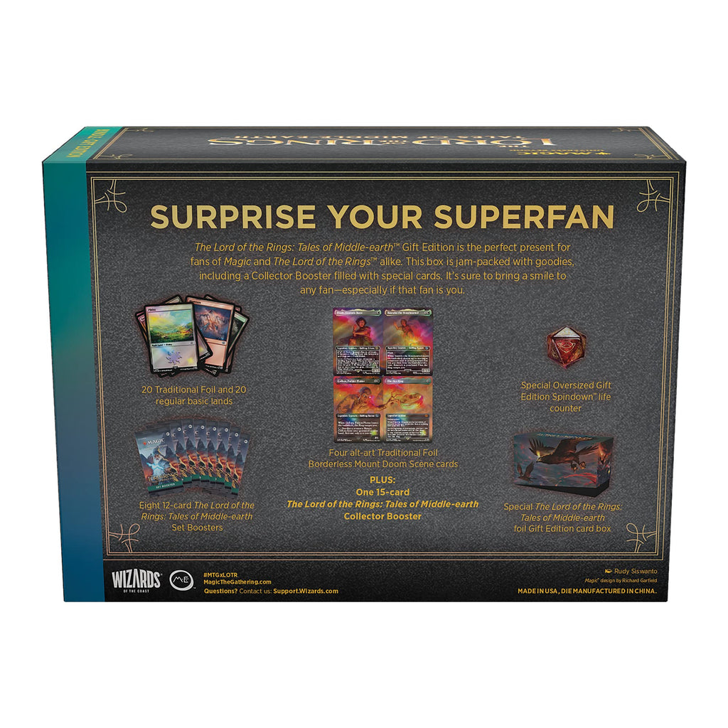 Magic: The Gathering The Lord of The Rings: Tales of Middle-Earth Gift Bundle - 8 Set Boosters, 1 Collector Booster + Accessories