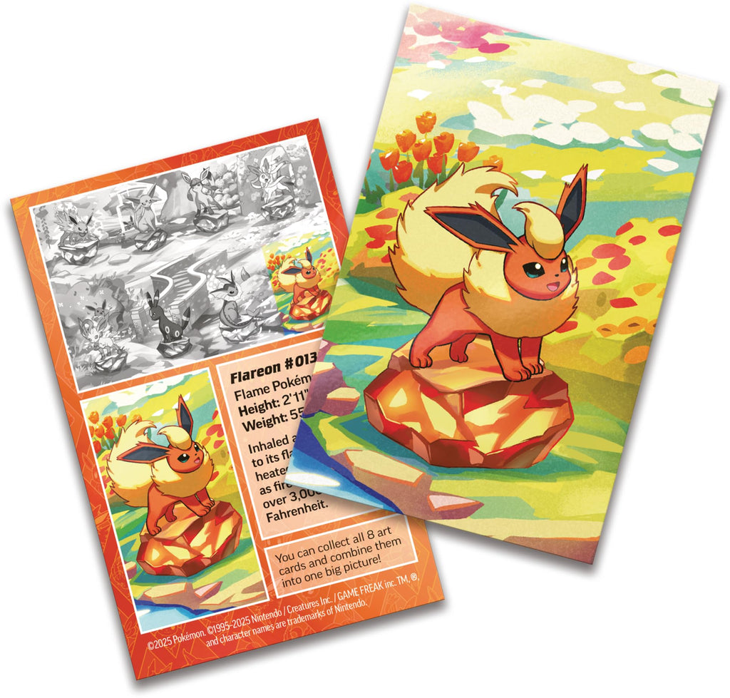Pokemon TCG: Scarlet & Violet —Prismatic Evolutions Mini Tin - Flareon (2 Booster Packs & 1 Coin)