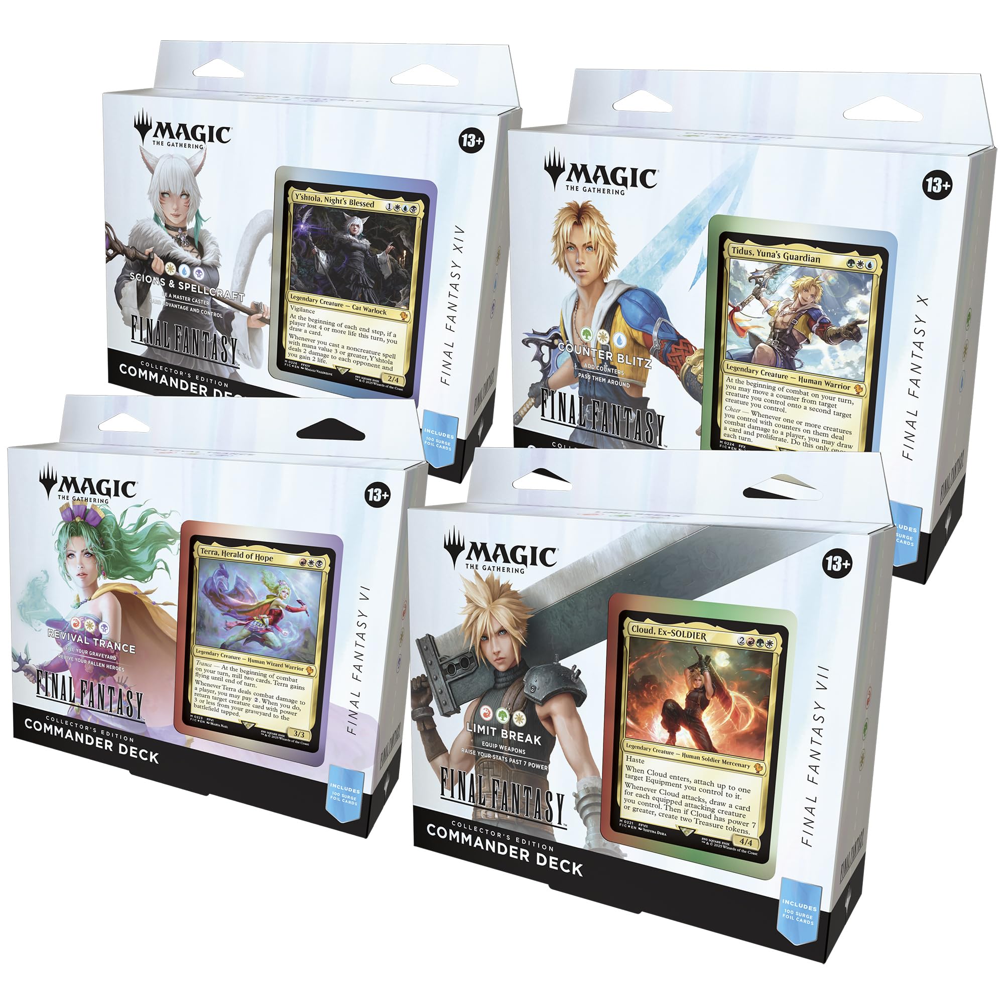 Magic: The Gathering - Final Fantasy Collector’s Edition Commander Deck Bundle - Includes All 4 Surge Foil Decks