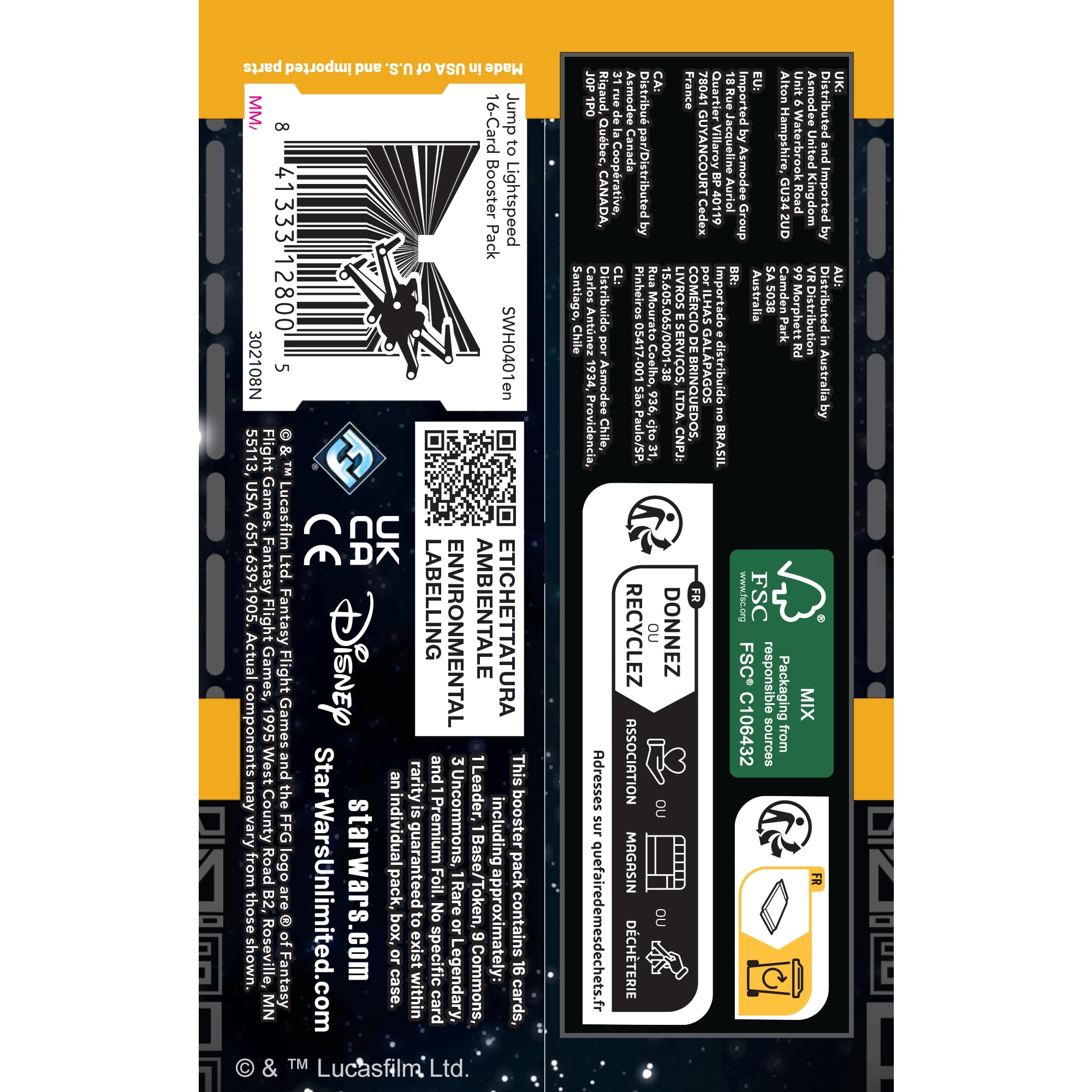 Asmodee Star Wars: Unlimited TCG Jump to Lightspeed Booster Display (Set of 24 Booster Packs) - Trading Card Game for Kids & Adults, Ages 12+, 2+ Players, 20 Min Playtime