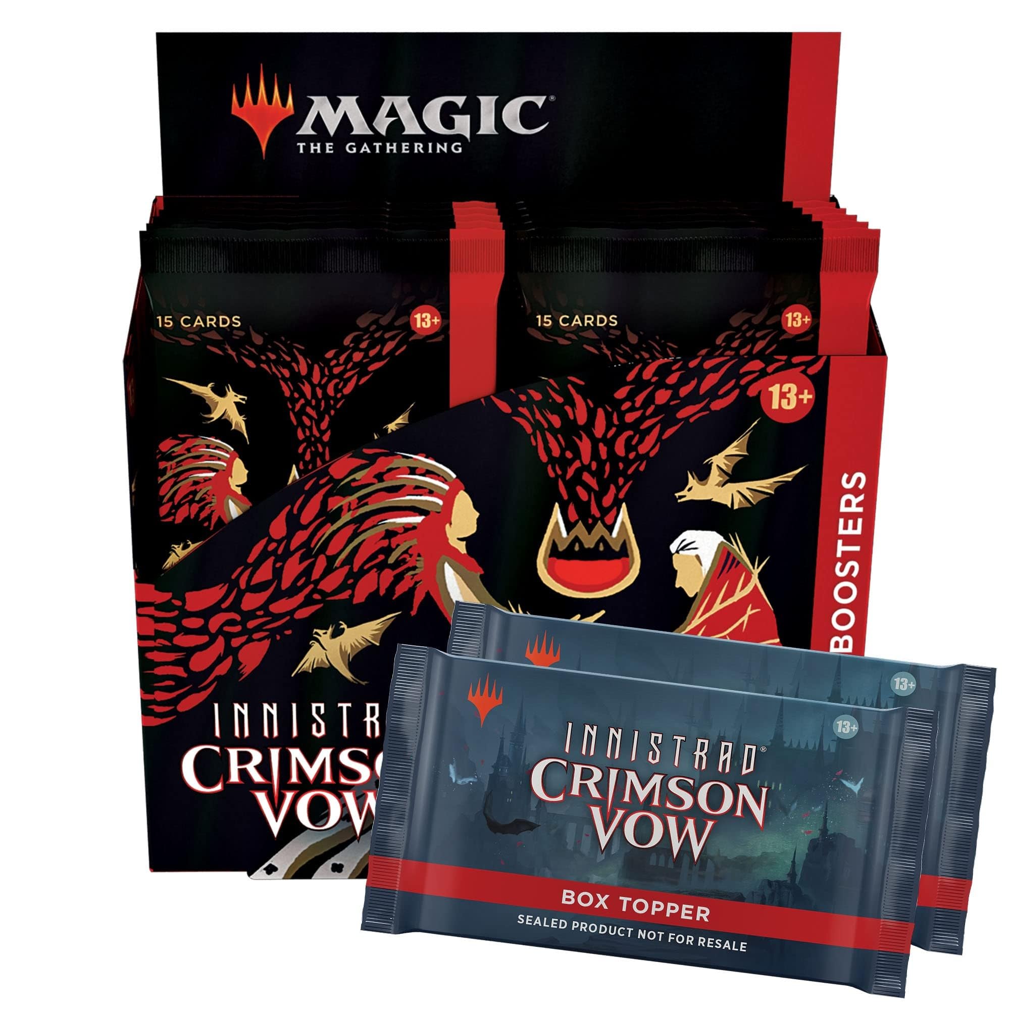 Magic: The Gathering Innistrad: Crimson Vow Collector Booster Box | 12 Packs + 2 Dracula Box Toppers (182 Magic Cards)