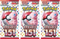 (3 Packs) Pokemon Card Game Japanese 151 SV2a Booster Pack (7 Cards Per Pack)