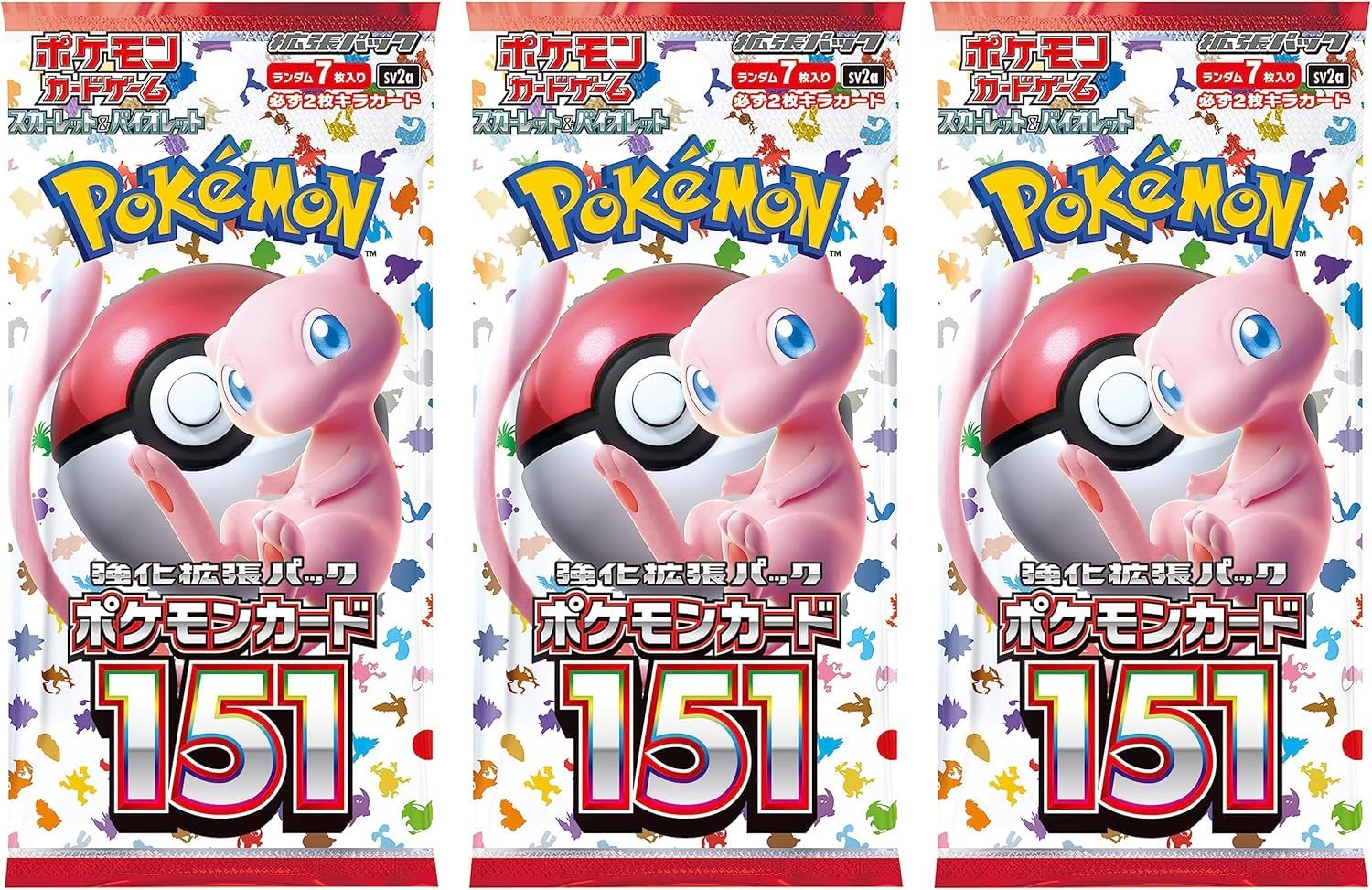 (3 Packs) Pokemon Card Game Japanese 151 SV2a Booster Pack (7 Cards Per Pack)