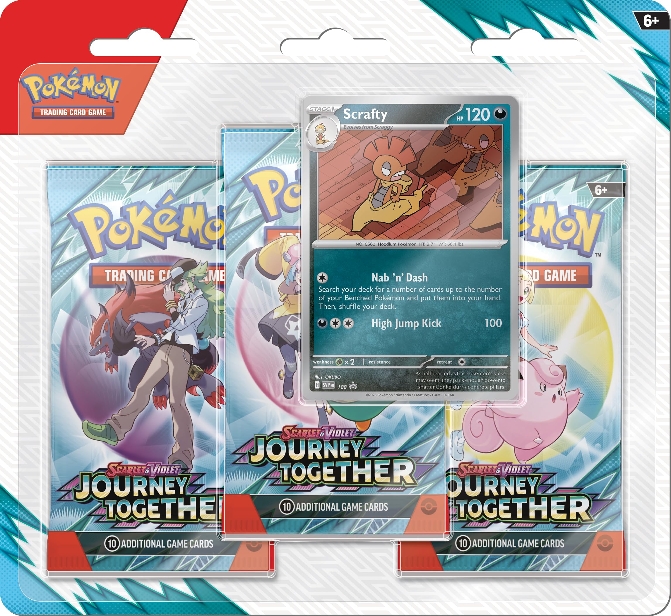 Pokemon TCG: Scarlet & Violet — Journey Together Three-Booster Blister - Scrafty