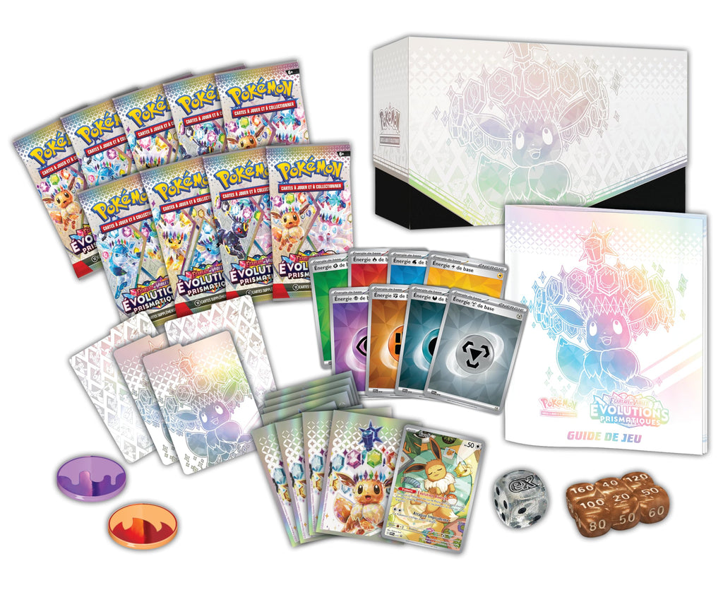 Pokemon Scarlet & Purple Elite Trainer Set - Prismatic Evolutions of The Pokemon TCG (1 Fully Illustrated Promo Card, 9 Booster Packs & Premium Game Accessories)