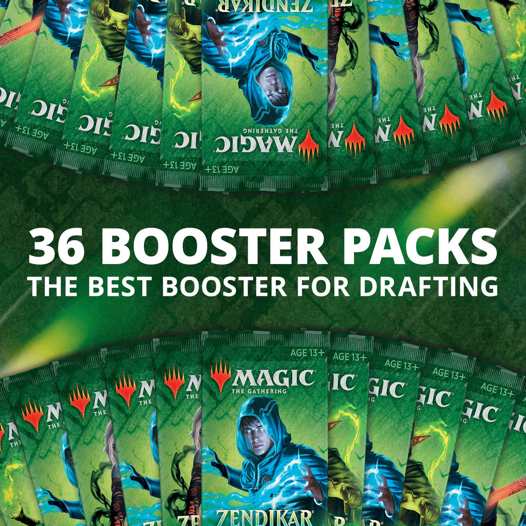 Magic The Gathering Zendikar Rising Draft Booster Box | 36 Booster Packs (540 Cards) + 1 Box Topper | 36 Full Art Lands | Factory Sealed