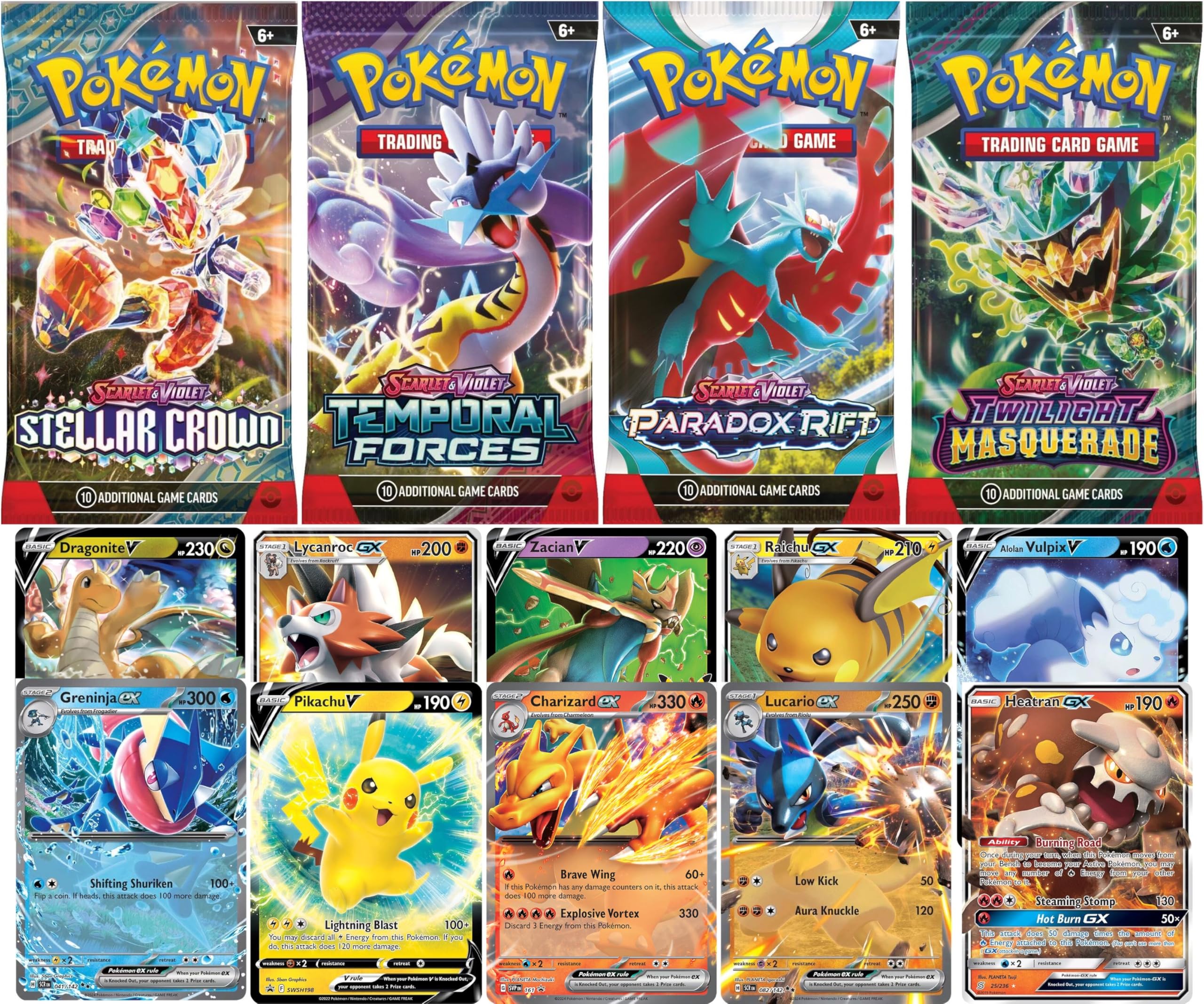 Pokemon TCG: 1 Authentic Factory Sealed Booster Pack and 1 Ultra Rare (V, EX, GX, VMAX, VSTAR, Etc.) + 1 Bonus Holofoil Card