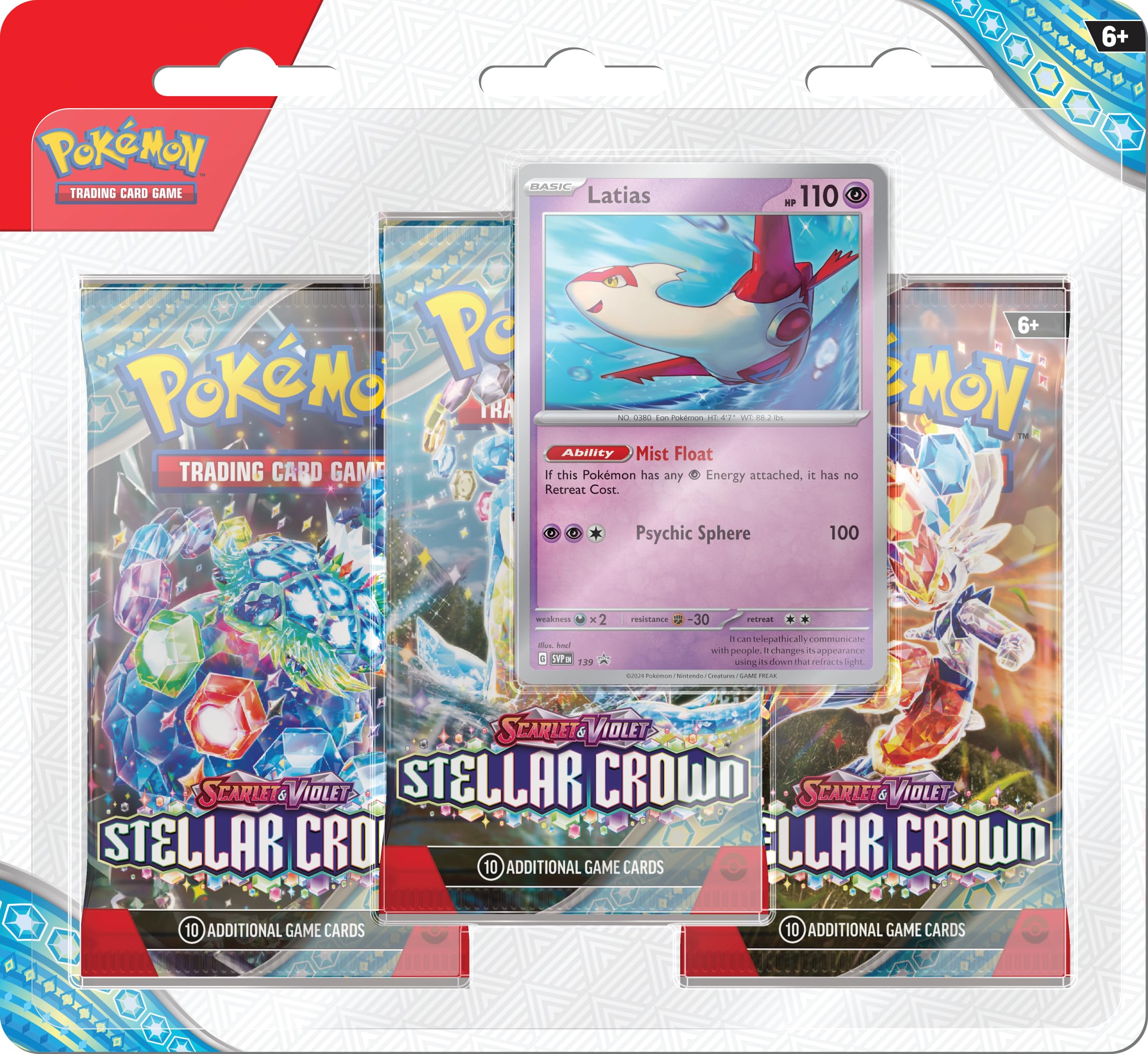 Pokemon TCG: Scarlet & Violet—Stellar Crown Three-Booster Blister Latias