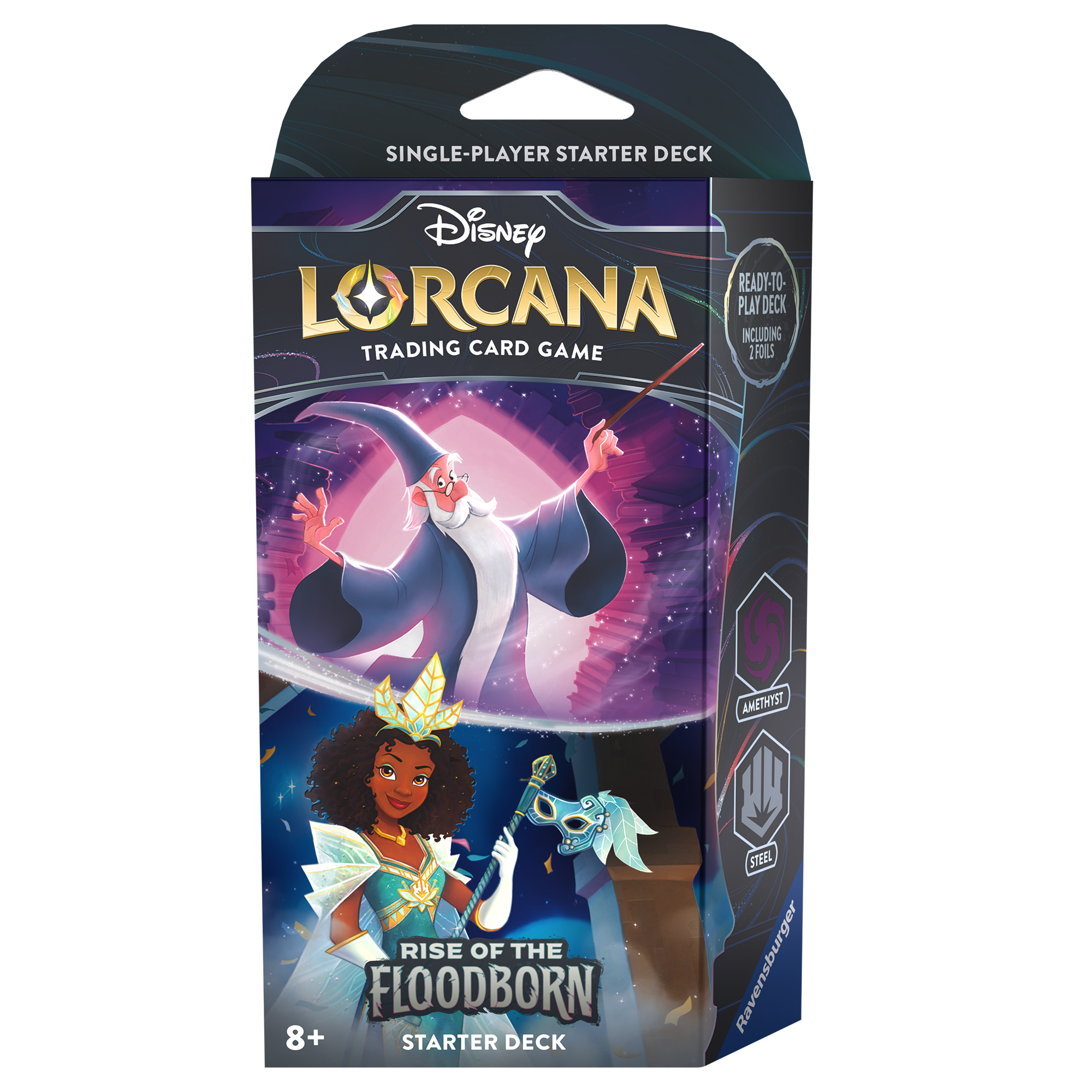 Disney Lorcana: Rise of the Floodborn Amethyst and Steel Starter Deck