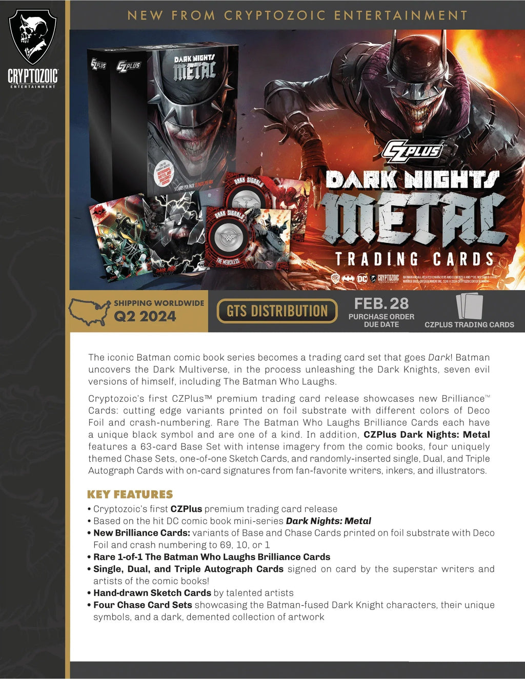 Cryptozoic Entertainment - 2024 CZPlus Dark Nights Metal Trading Cards