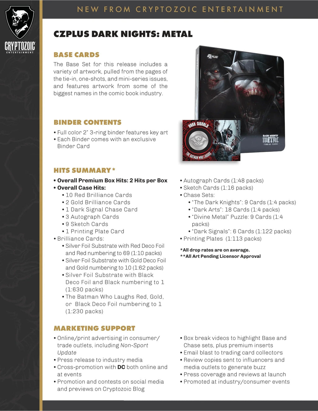 Cryptozoic Entertainment - 2024 CZPlus Dark Nights Metal Trading Cards