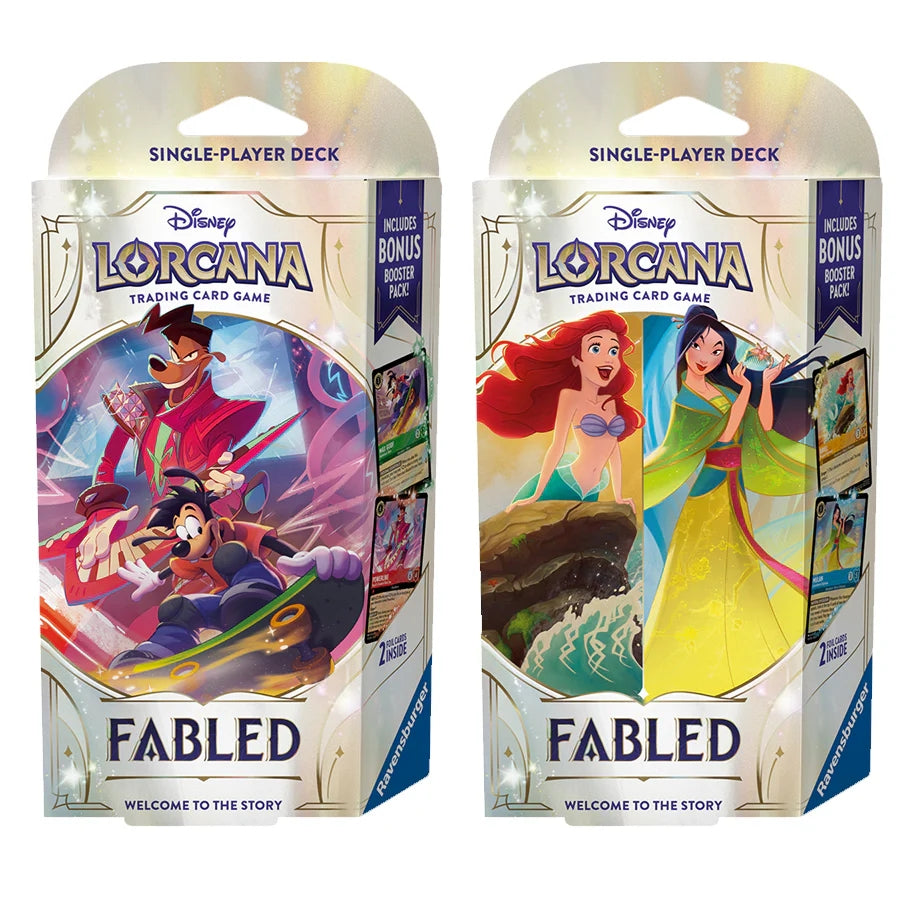 Disney Lorcana TCG: Fabled - Starter Deck Pair - Amber & Sapphire / Emerald & Ruby (presale)