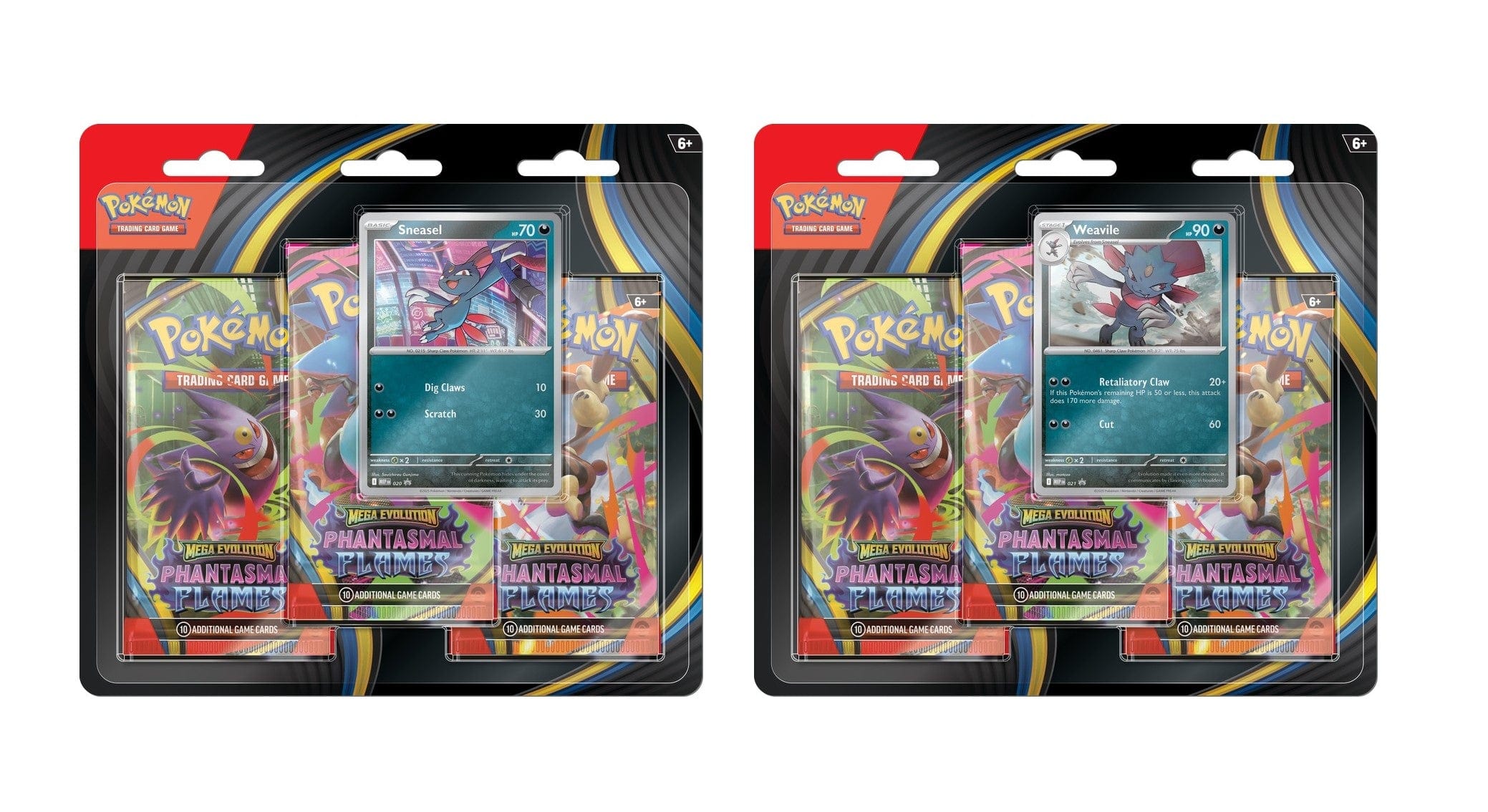 Pokemon Phantasmal Flames ME02 -Set of 2- Sneasel/Weavile 3-Pack Blister
