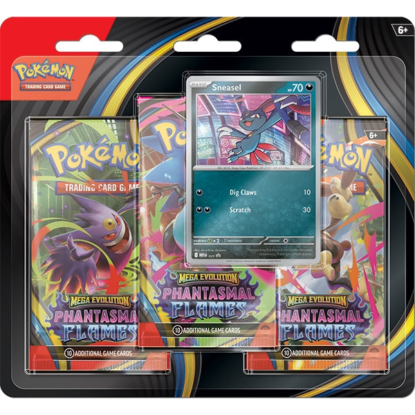 Pokemon TCG: Mega Evolution 02 - Phantasmal Flames Three-Booster Blister (Sneasel) (presale)