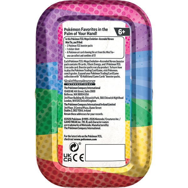 Pokemon TCG: Mega Evolution 2.5 - Ascended Heroes Mini Tin Display (10) (presale)