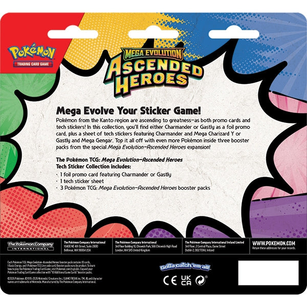 Pokemon TCG: Mega Evolution 2.5 - Ascended Heroes Tech Sticker Collection - Charmander (presale)
