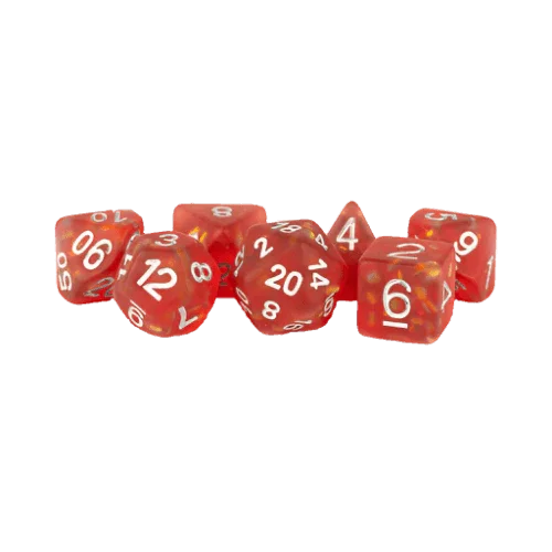 Fanroll - 16mm Resin Polyhedral Dice Set - Icy Opal Red