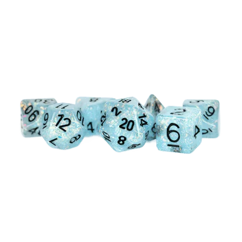Fanroll - 16mm Resin Polyhedral Dice Set - Flash Dice: Blue