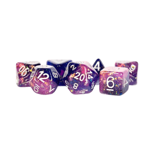 Fanroll - 16mm Resin Polyhedral Dice Set - Eternal: Purple/Blue