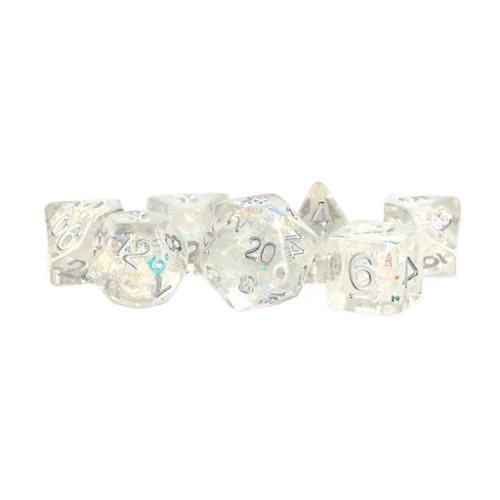 Fanroll - 16mm Resin Polyhedral Dice Set - Pearl: Rainbow Frost