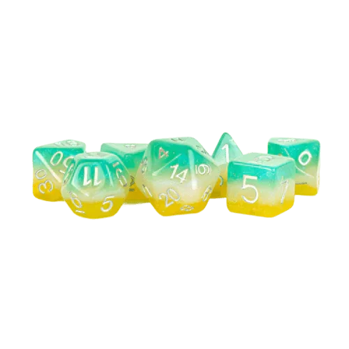 Fanroll - 16mm Resin Polyhedral Dice Set - Layered Stardust Tropics