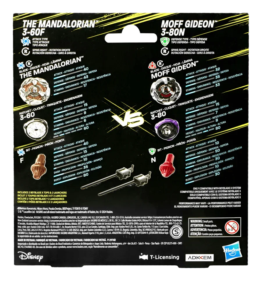Beyblade X - Star Wars - The Mandalorian 3-60F vs Moff Gideon 3-80N