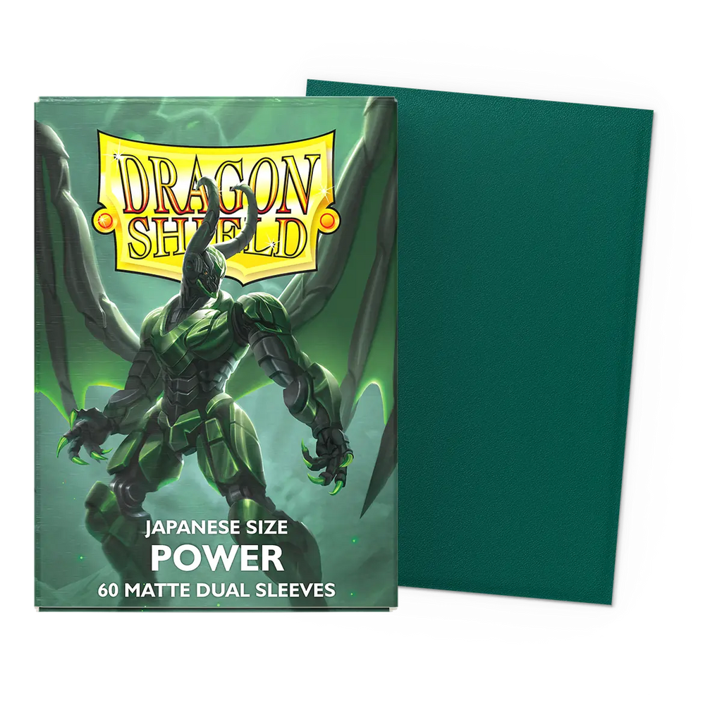 Dragon Shield - Dual Matte Sleeves - Japanese Size - 60pk - Metallic Power Green Limited Edition