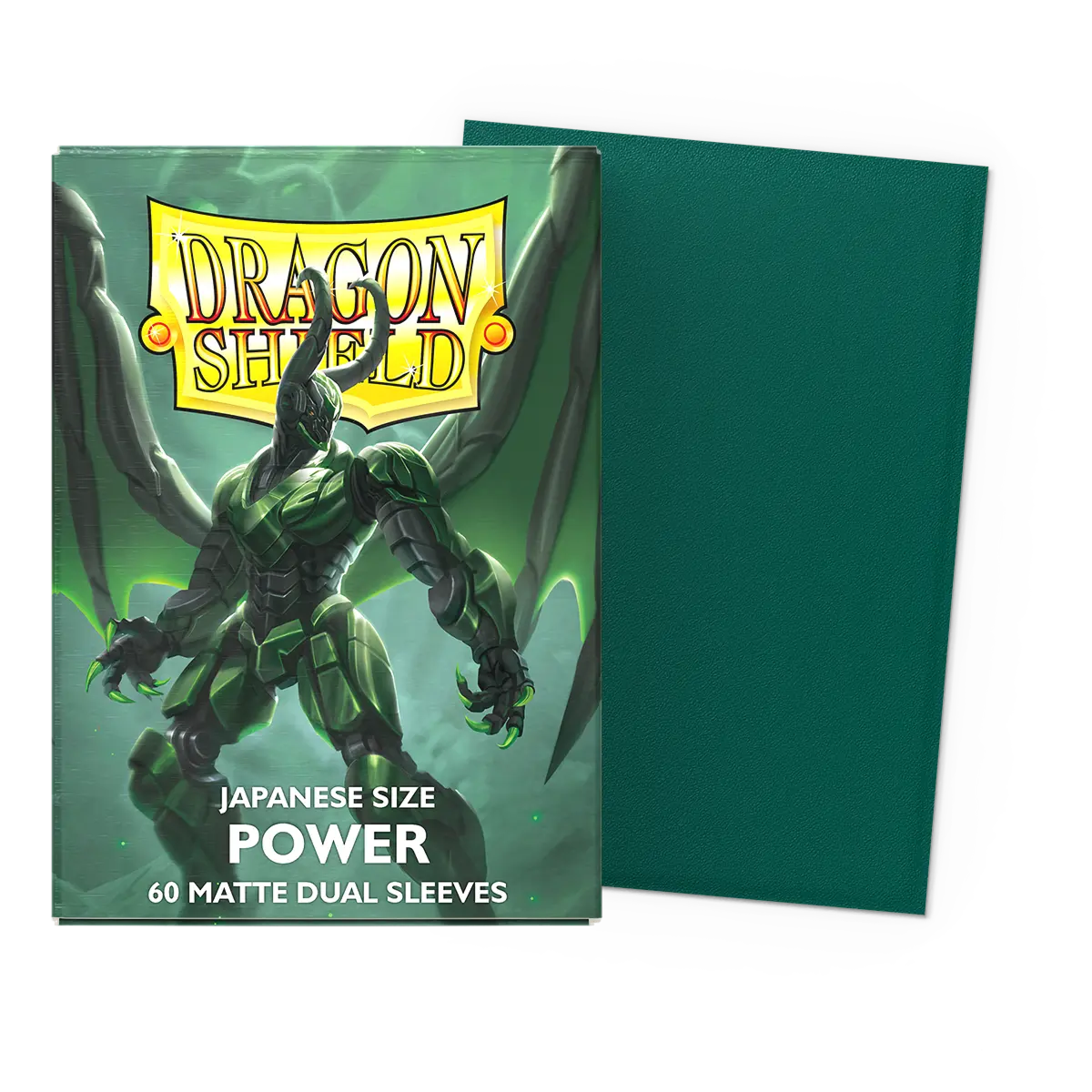 Dragon Shield - Dual Matte Sleeves - Japanese Size - 60pk - Metallic Power Green Limited Edition