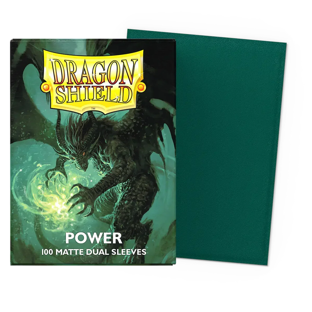 Dragon Shield - Dual Matte Sleeves - Standard Size - 100pk - Metallic Power Green Limited Edition