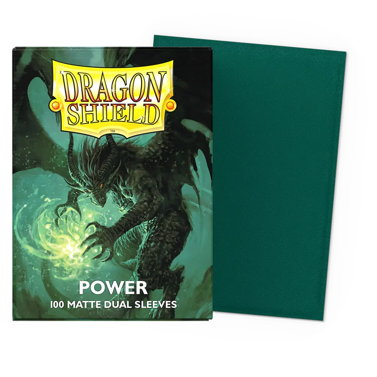 Dragon Shield - Dual Matte Sleeves - Standard Size - 100pk - Metallic Power Green Limited Edition